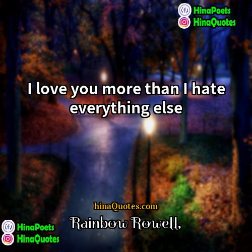 Rainbow Rowell Quotes | I love you more than I hate